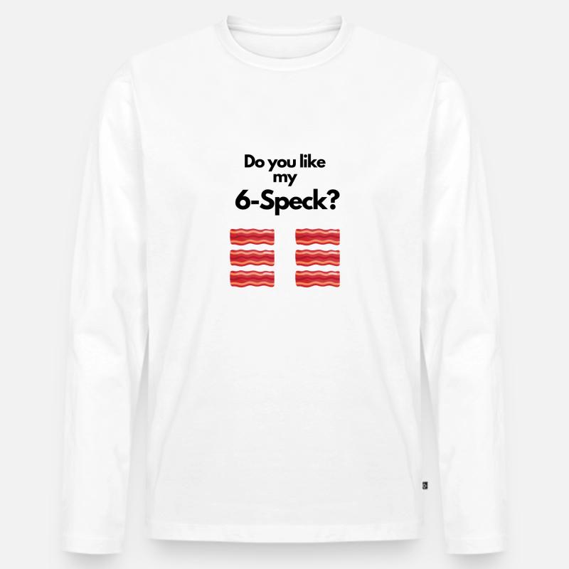 Check out my 6 Speck - Männer Premium Bio Langarmshirt - Weiß