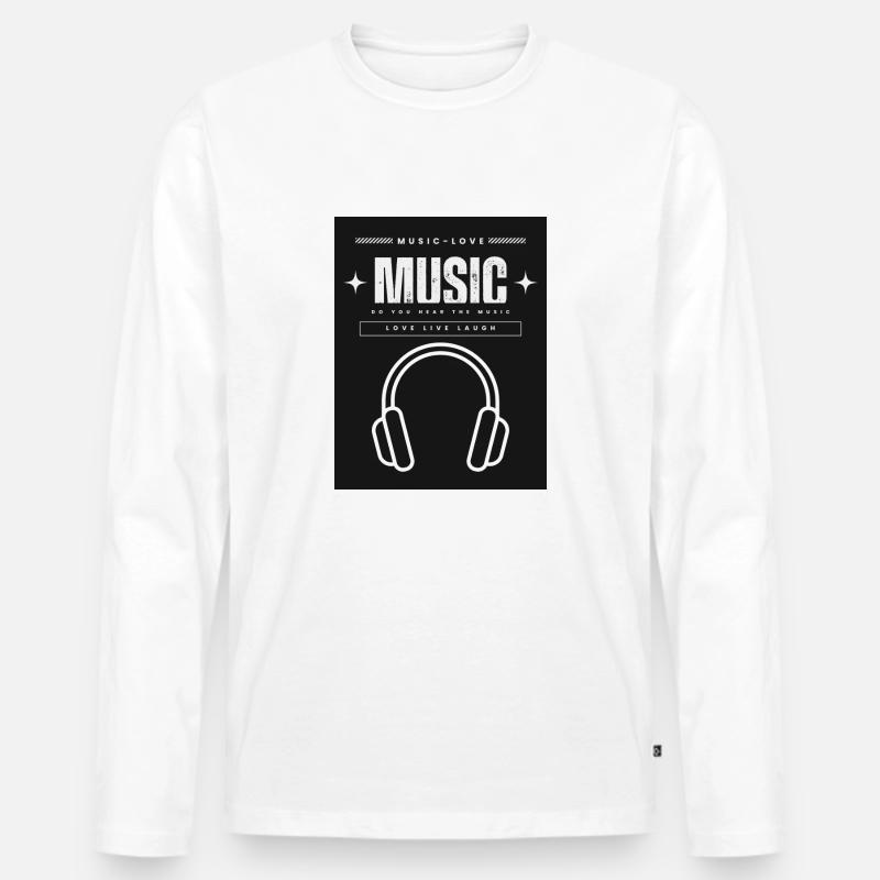 Kopfhörer - Männer Premium Bio Langarmshirt - Weiß