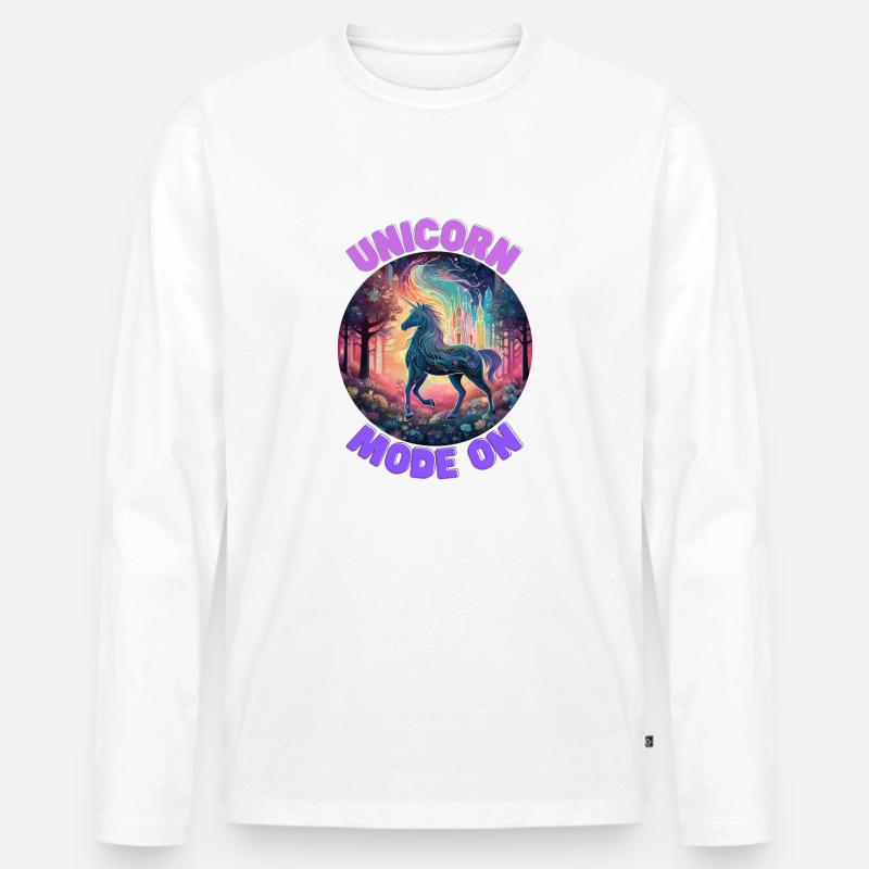 Unicorn4 - Männer Premium Bio Langarmshirt - Weiß