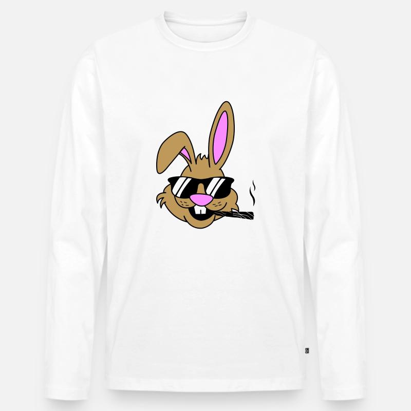 hase joint - Männer Premium Bio Langarmshirt - Weiß