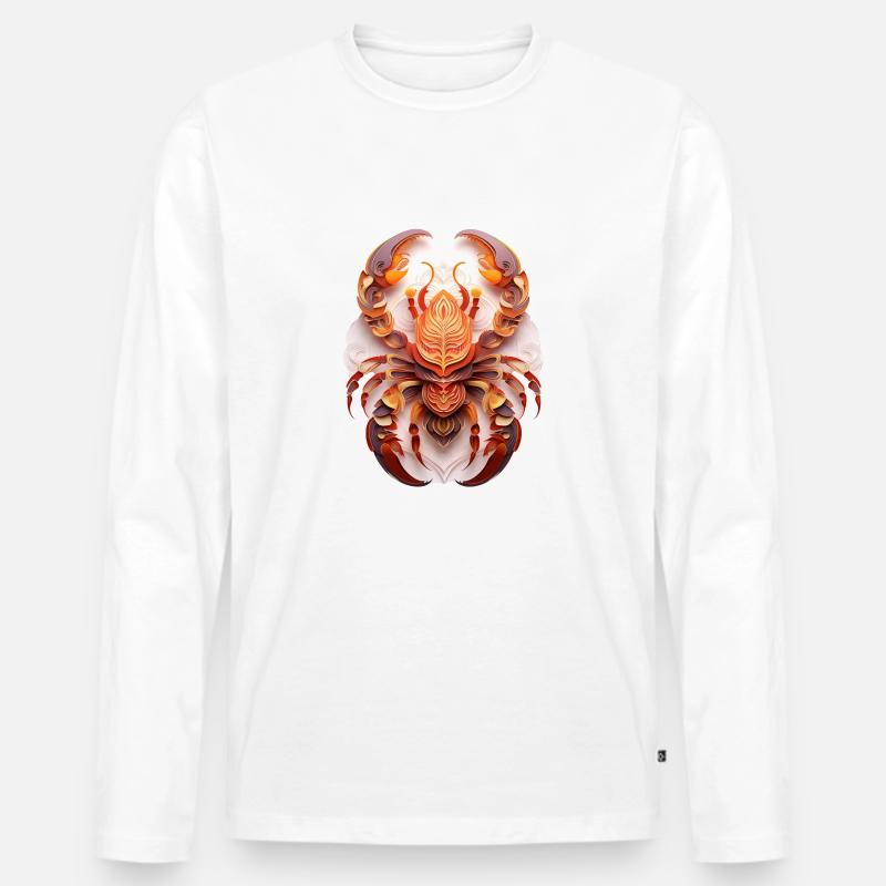 Sternzeichen Scorpion - Männer Premium Bio Langarmshirt - Weiß