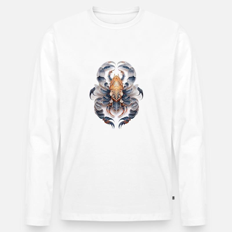 Sternzeichen Scorpion - Männer Premium Bio Langarmshirt - Weiß