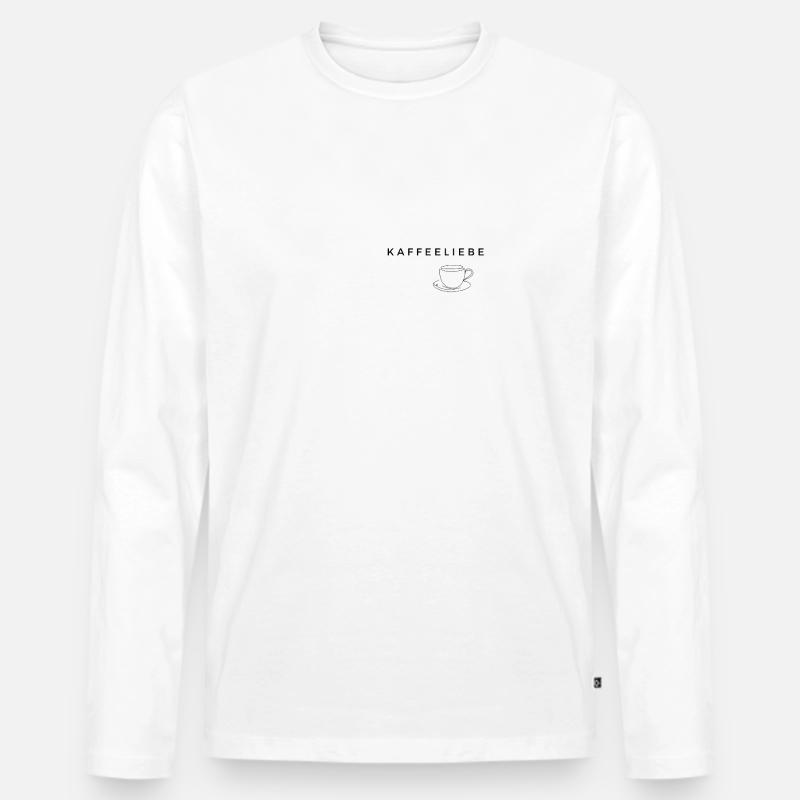 Kaffeeliebe - Männer Premium Bio Langarmshirt - Weiß