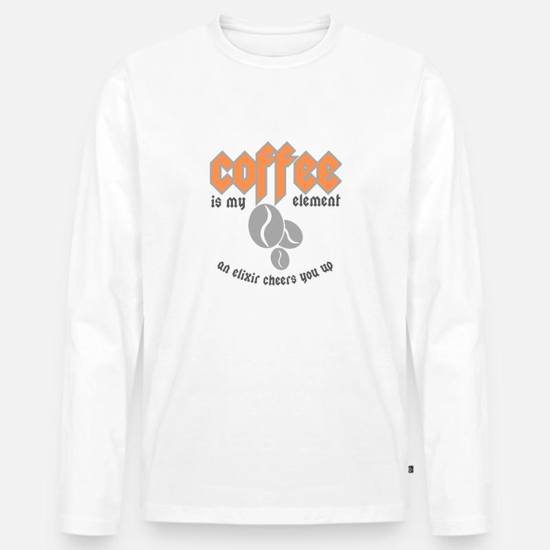 Coffee is my element - Männer Premium Bio Langarmshirt - Weiß