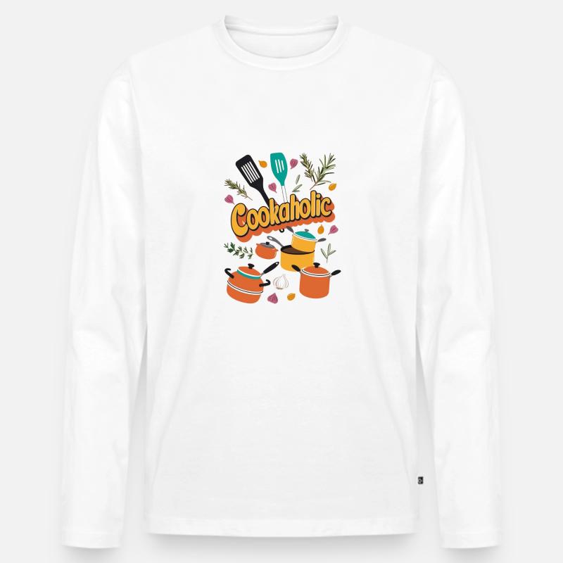 Koch kochen lecker Geschenk - Männer Premium Bio Langarmshirt - Weiß