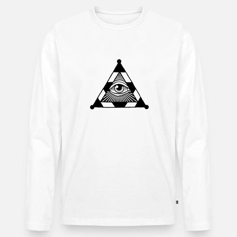 Auge - Männer Premium Bio Langarmshirt - Weiß