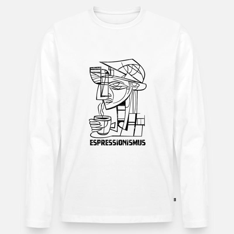Espressionismus - Espresso - Kaffee trinken - Männer Premium Bio Langarmshirt - Weiß