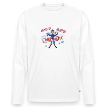 Ski Alpin Skifahren Skifahrer Skisport Meine Piste - Männer Premium Bio Langarmshirt - Weiß - Vorne - Nico (187cm)