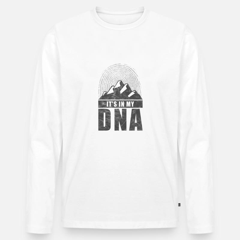 Berge DNA Klettern Climbing - Männer Premium Bio Langarmshirt - Weiß