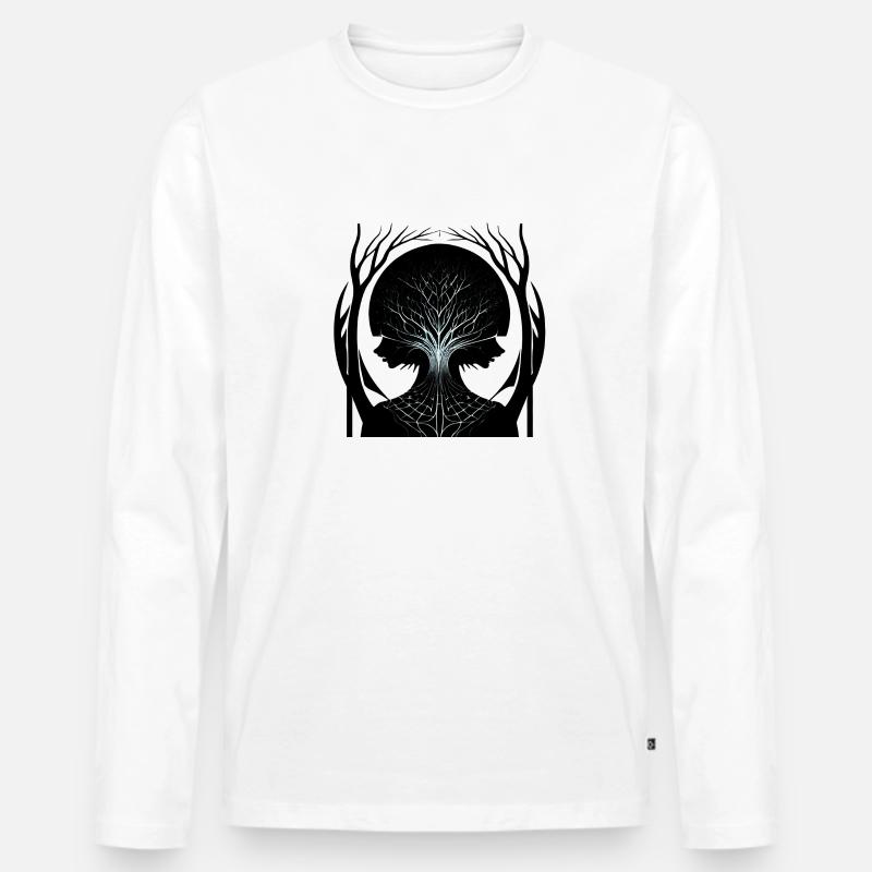 baum des lebens, baum,abstrakt,frau,äste - Männer Premium Bio Langarmshirt - Weiß
