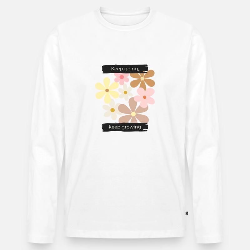 Keep going, keep growing - Männer Premium Bio Langarmshirt - Weiß