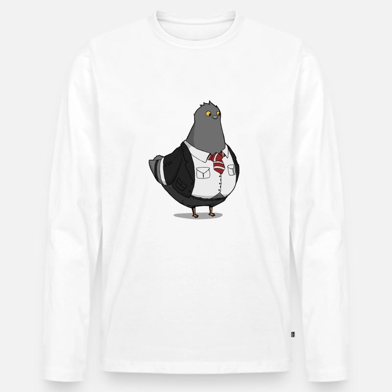 Taube - Männer Premium Bio Langarmshirt - Weiß