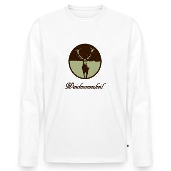 Waidmannsheil Jäger - Männer Premium Bio Langarmshirt - Weiß - Vorne - Nico (187cm)