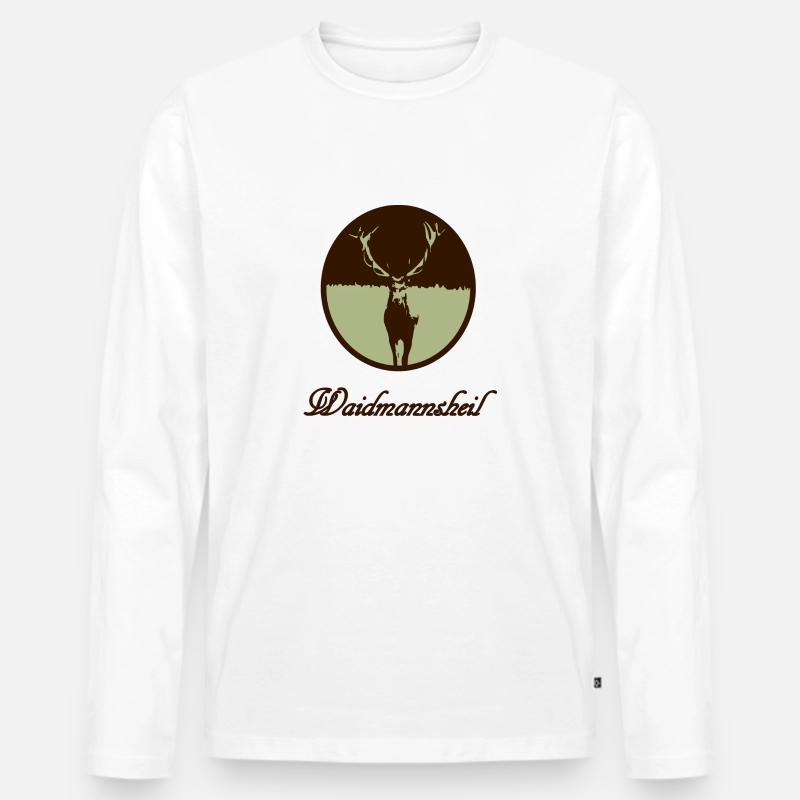 Waidmannsheil Jäger - Männer Premium Bio Langarmshirt - Weiß