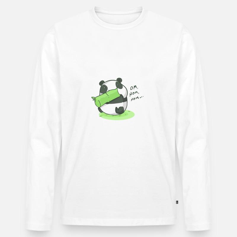 Panda - Männer Premium Bio Langarmshirt - Weiß