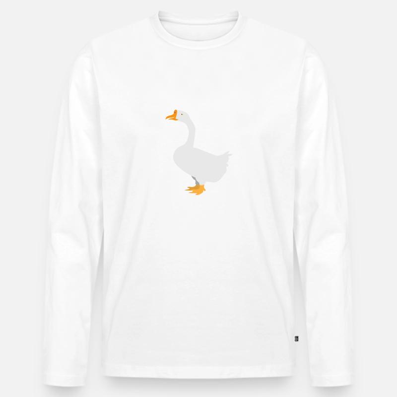 Weiße Gans stehend - Männer Premium Bio Langarmshirt - undefined
