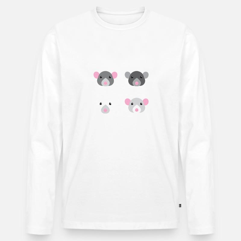 four mice rat faces - Men's Premium Organic Long Sleeve Shirt - undefined