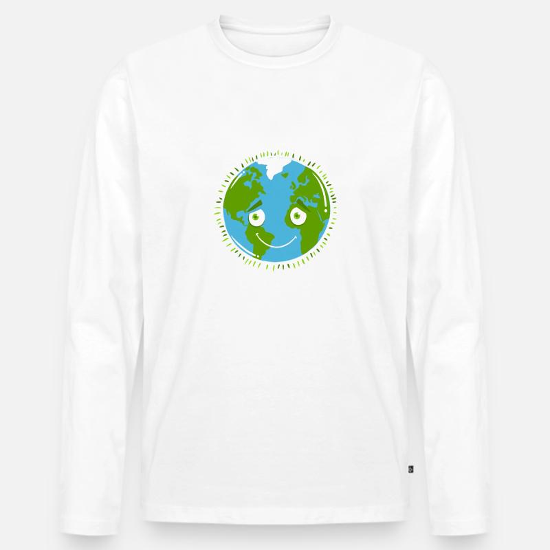 Schüchterner Planet ERDE - Männer Premium Bio Langarmshirt - undefined