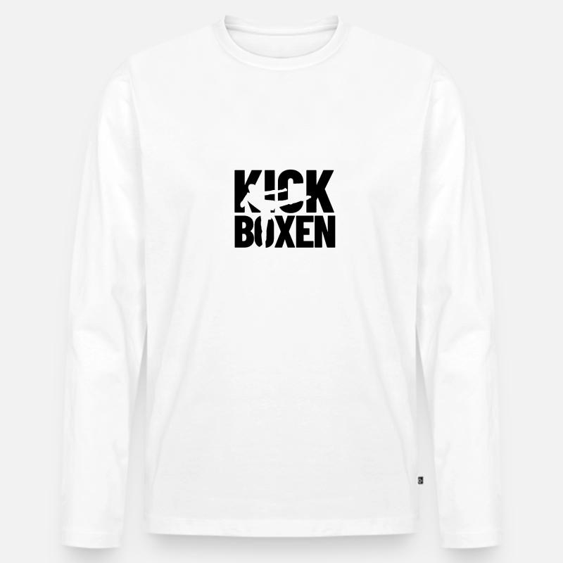 Kickboxen - Männer Premium Bio Langarmshirt - Weiß