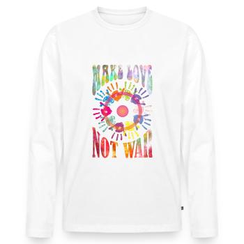 Come Together - Make Love Not War 1 - Men's Premium Organic Long Sleeve Shirt - white - Front - Nico (187cm)