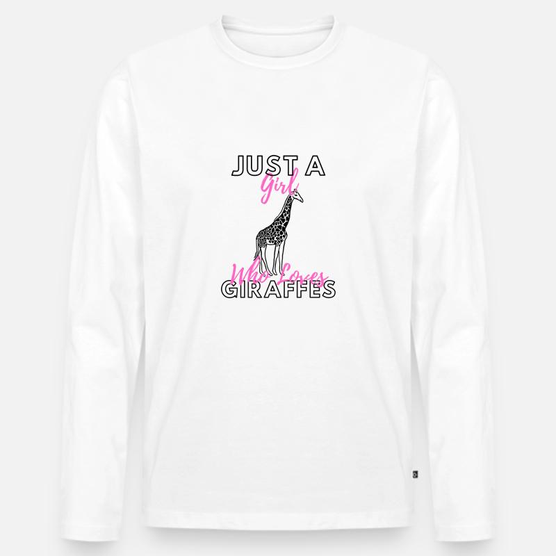 Giraffe - Männer Premium Bio Langarmshirt - Weiß