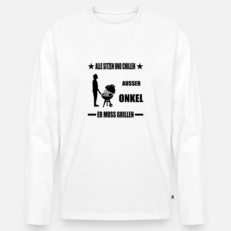 BBQ - Männer Premium Bio Langarmshirt - Weiß