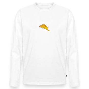 #pizza - Männer Premium Bio Langarmshirt - Weiß - Vorne - Nico (187cm)