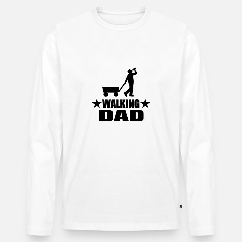 Papa - Männer Premium Bio Langarmshirt - Weiß
