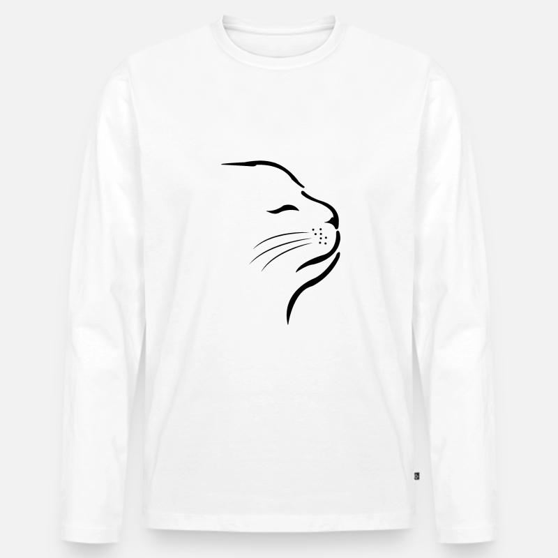 Katze Katzen - Männer Premium Bio Langarmshirt - Weiß