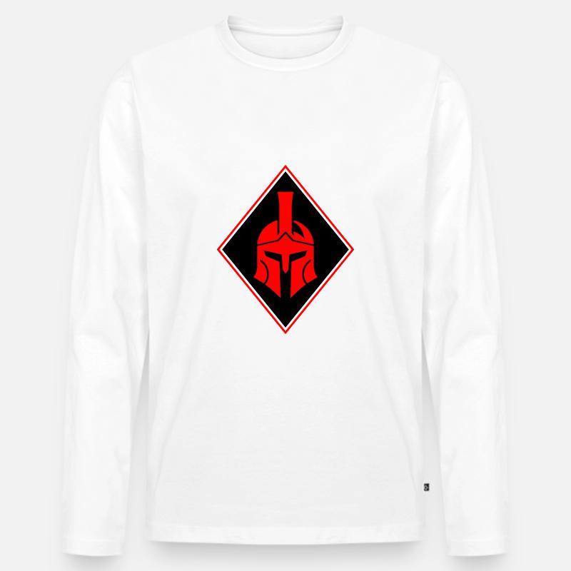 Spartaner Helm Logo Gladiator - Männer Premium Bio Langarmshirt - Weiß