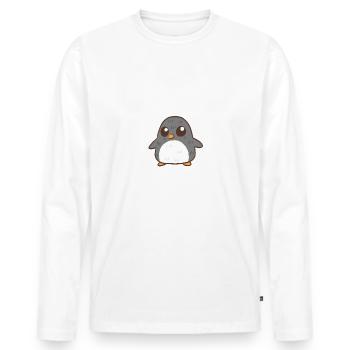 Penguin Chubby Chubby Penguin with Overweight - Men's Premium Organic Long Sleeve Shirt - white - Front - Nico (187cm)