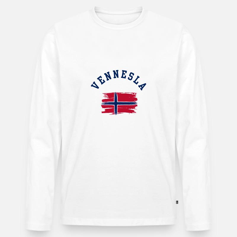 Vennesla, Norwegen - Männer Premium Bio Langarmshirt - Weiß