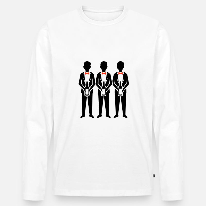 Bräutigam Team Junggesellenabschied - Männer Premium Bio Langarmshirt - Weiß