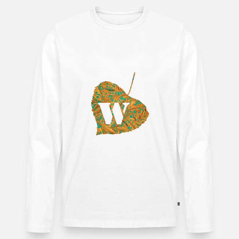 blatt e 95 w - Männer Premium Bio Langarmshirt - Weiß