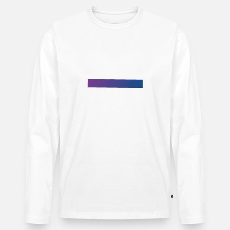 Farbverlauf Lila & Blau - Männer Premium Bio Langarmshirt - Weiß