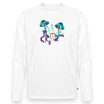 Trash Asset - Alice [arc-en-ciel] - T-shirt manches longues Premium bio Homme - blanc - Devant - Nico (187cm)