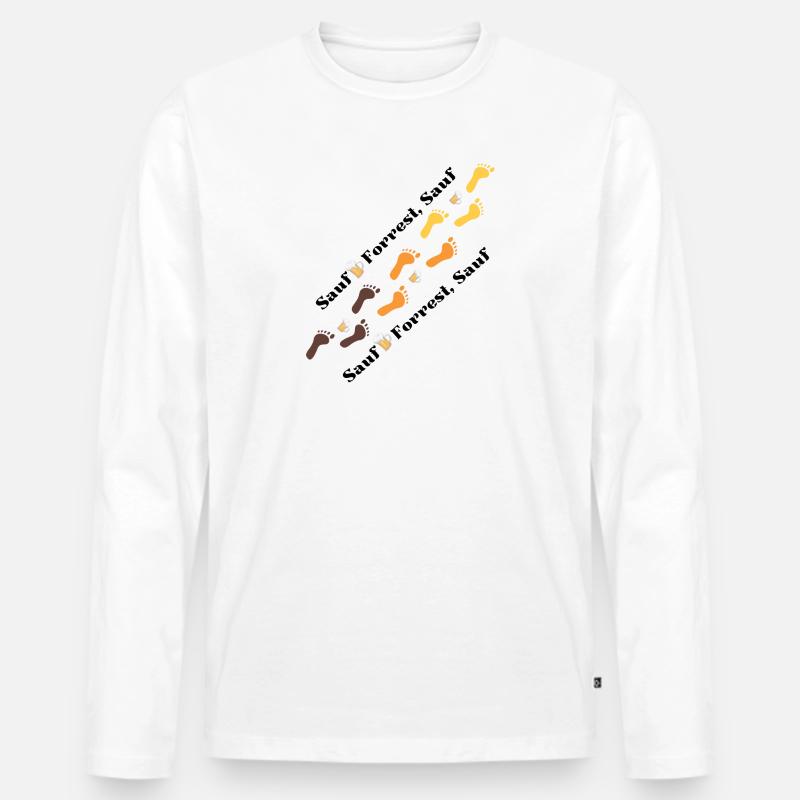 Sauf..Forrest Sauf.. - Männer Premium Bio Langarmshirt - Weiß