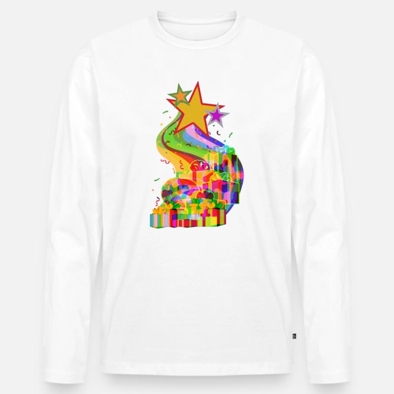 Weihnachtsgeschenke von den Sternen LGTB - Männer Premium Bio Langarmshirt - Weiß