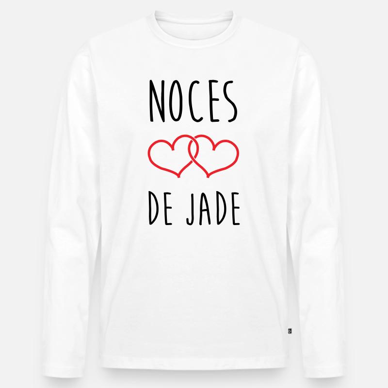 Jade-Hochzeit 26 Jahre Liebe - Männer Premium Bio Langarmshirt - Weiß