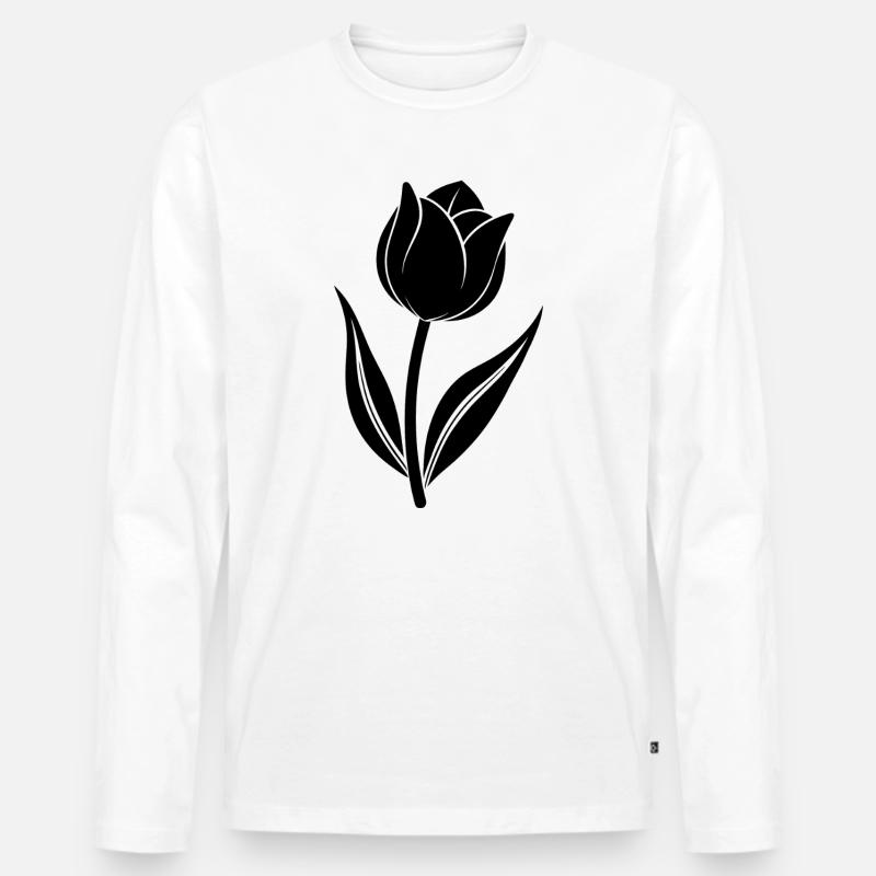 Tulip - Männer Premium Bio Langarmshirt - Weiß