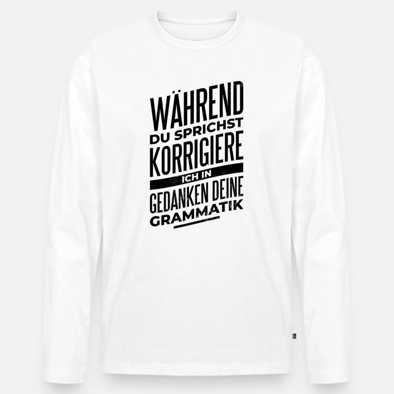 Lehrer Geschenk - Männer Premium Bio Langarmshirt - Weiß
