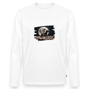 Astronaut on horse in space - Men's Premium Organic Long Sleeve Shirt - white - Front - Nico (187cm)