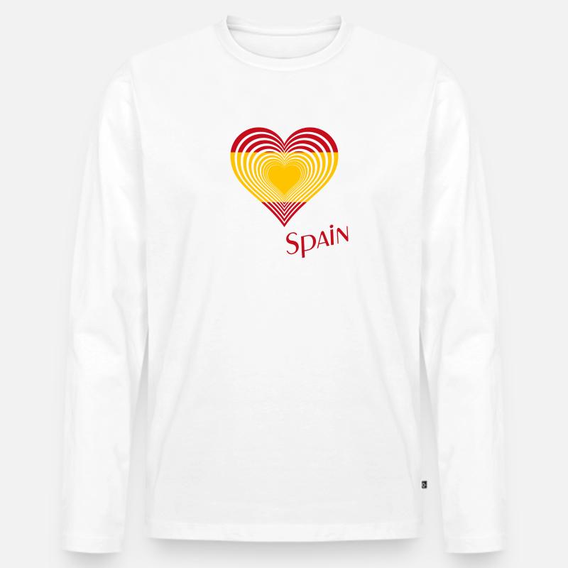 Spanien Spain - Männer Premium Bio Langarmshirt - Weiß