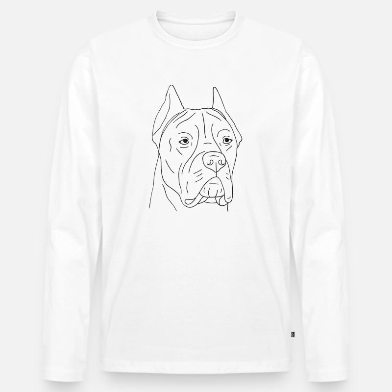 Cane Corso - Männer Premium Bio Langarmshirt - Weiß