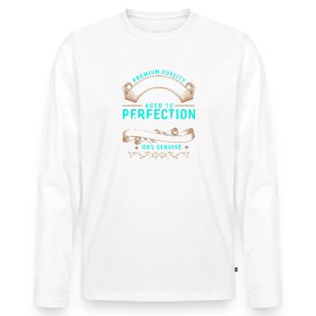 Juni 1982 - 40. Geburtstag Geschenk. Awesome. - Männer Premium Bio Langarmshirt - Weiß - Vorne - Nico (187cm)