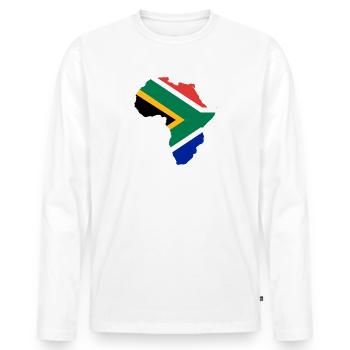 Afrique du Sud - T-shirt manches longues Premium bio Homme - blanc - Devant - Nico (187cm)