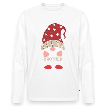 The Brother gnome. - Men's Premium Organic Long Sleeve Shirt - white - Front - Nico (187cm)