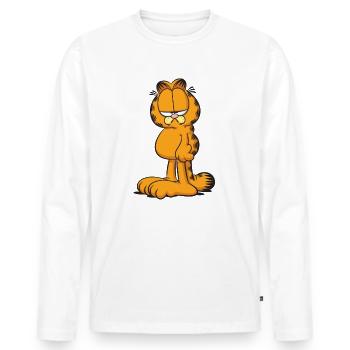 Garfield Nope - Men's Premium Organic Long Sleeve Shirt - white - Front - Nico (187cm)