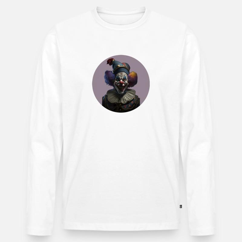 Heico der Horror-Clown - Männer Premium Bio Langarmshirt - Weiß