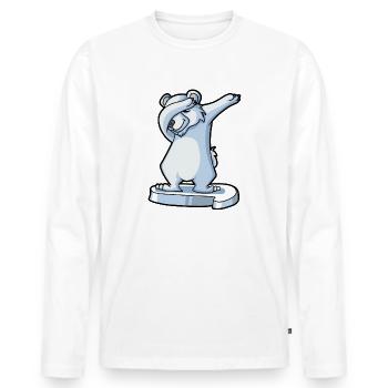 Ours polaire Dabbender - T-shirt manches longues Premium bio Homme - blanc - Devant - Nico (187cm)